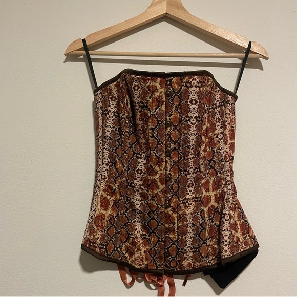 Subculture Brown Snakeskin Print Corset Top, Size 22 (26-27 inch waist) - Picture 2 of 5